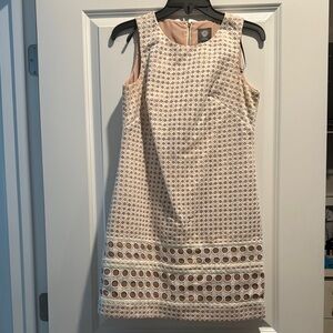 Vince Camuto Cream and Tan Mini Dress